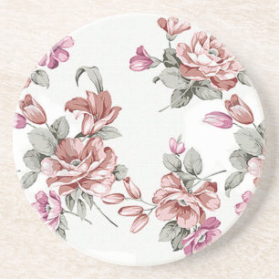 Vintage Chic  Shabby Girly Flowers Coaster