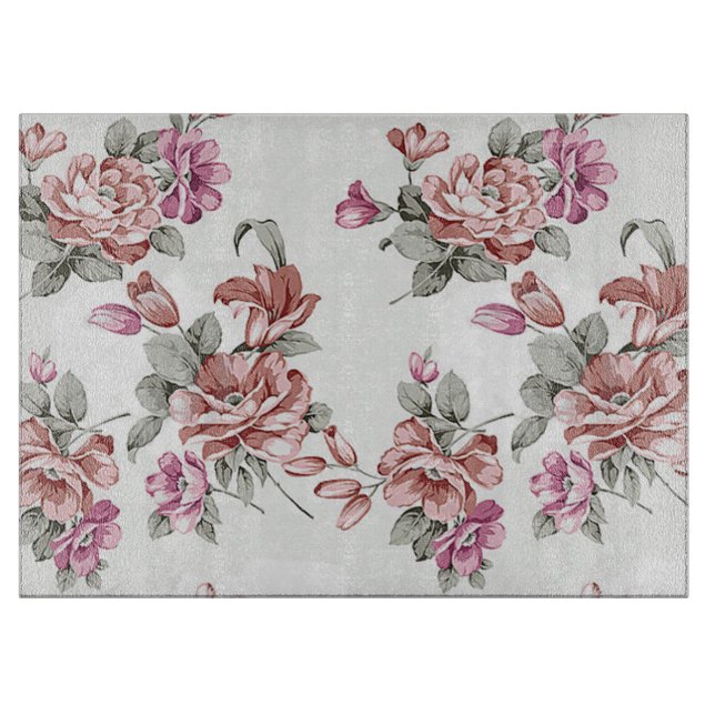 Vintage Chic  Shabby Girly Flowers Cutting Board (Front)