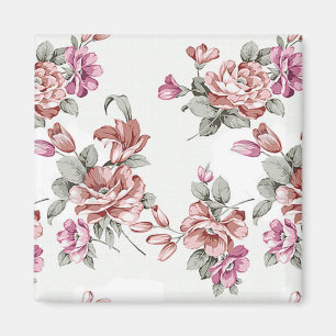 Vintage Chic Shabby Girly Flowers Magnet