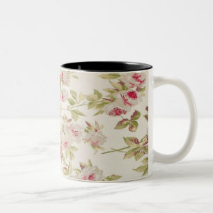 Vintage Chic  Shabby Girly Roses Two-Tone Coffee Mug