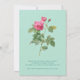 Vintage Chic Sweet 16 Botanical Floral Invitation