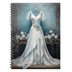 Vintage Chic White Dress Wedding Notebook