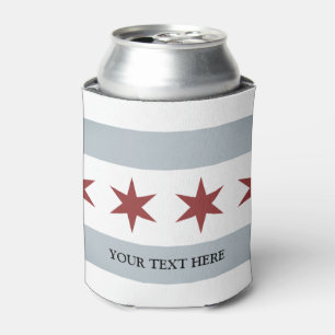 Vintage Chicago city flag can cooler drink holder