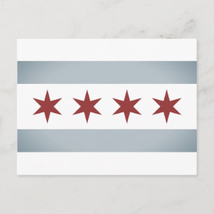 Vintage Chicago city flag custom postcards