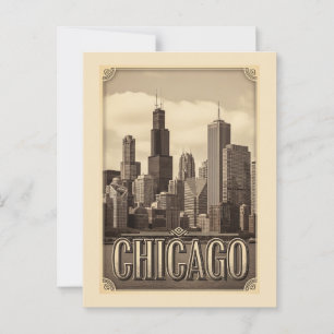 vintage chicago city postcard