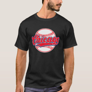 Vintage Chicago Cityscape Baseball  For Men Women  T-Shirt