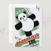 Vintage Chicago Cute Visit Brookfield Zoo Postcard (Front/Back)