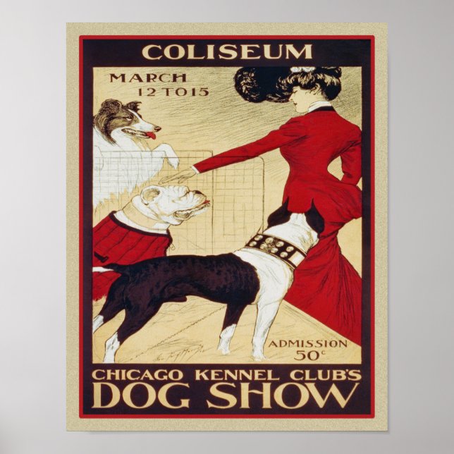 Vintage Chicago Dog Show Ad Poster (Front)