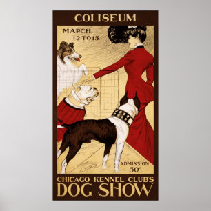 Vintage Chicago Dog Show Advertisement Poster