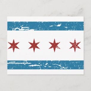 Vintage CHICAGO Flag Postcard