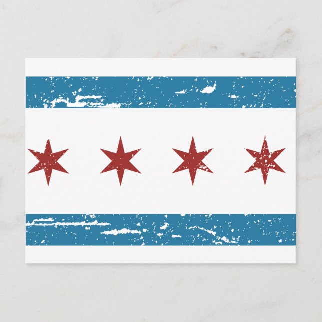 Vintage CHICAGO Flag Postcard (Front)
