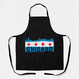 Vintage Chicago Flag Skyline Apron