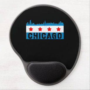 Vintage Chicago Flag Skyline Gel Mouse Mat