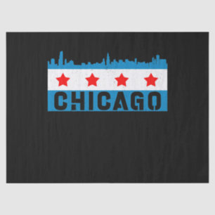 Vintage Chicago Flag Skyline Tissue Paper