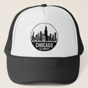 Vintage Chicago Illinois City Skyline Retro Travel Trucker Hat