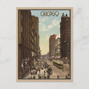 Vintage Chicago Illinois City Skyline Travel Postcard