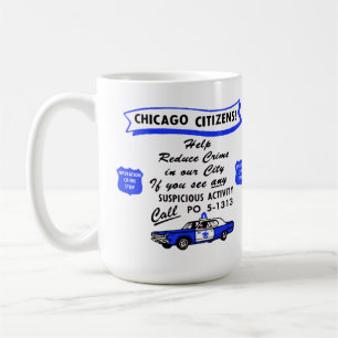 Vintage Chicago Police Operation Crime Stop. Coffee Mug