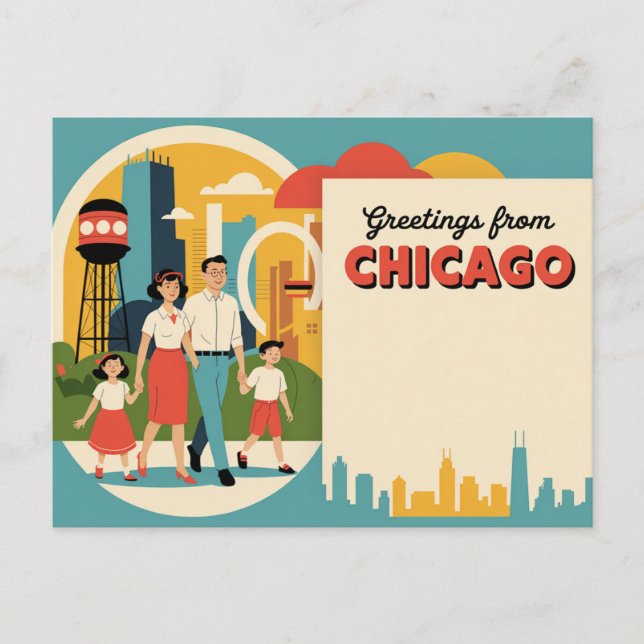 Vintage Chicago Postcard | Greetings from Chicago (Front)