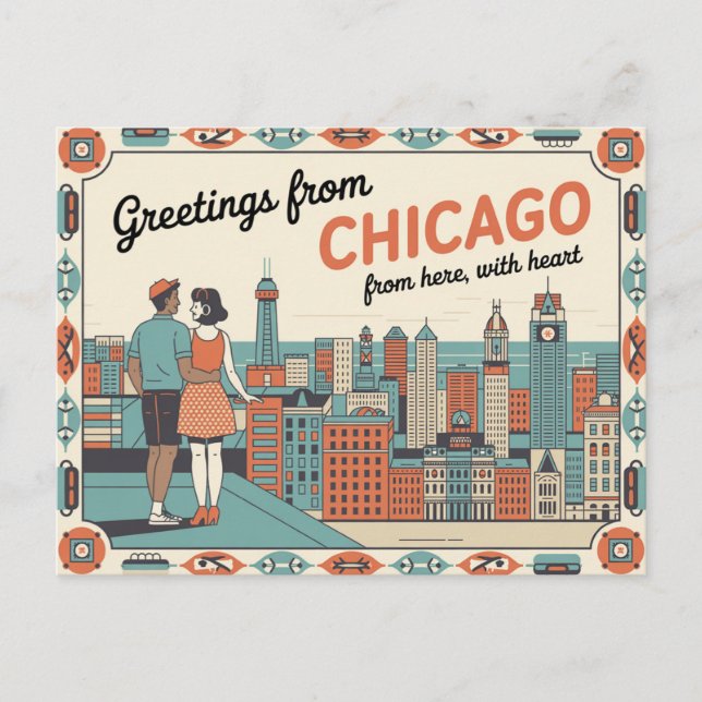 Vintage Chicago Postcard | Greetings from Chicago (Front)