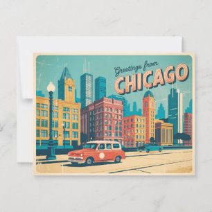 Vintage Chicago Postcard Greetings from Chicago
