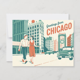 Vintage Chicago Postcard   Greetings from Chicago