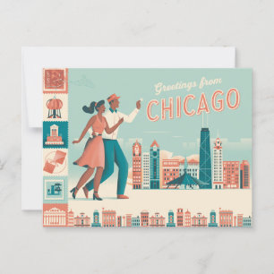 Vintage Chicago Postcard   Greetings from Chicago