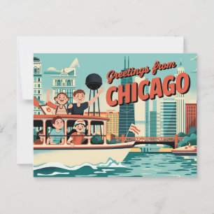 Vintage Chicago Postcard   Greetings from Chicago