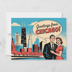 Vintage Chicago Postcard   Greetings from Chicago