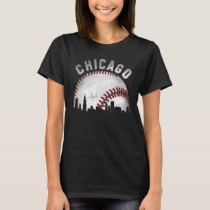 Vintage Chicago Skyline City Baseball T-Shirt