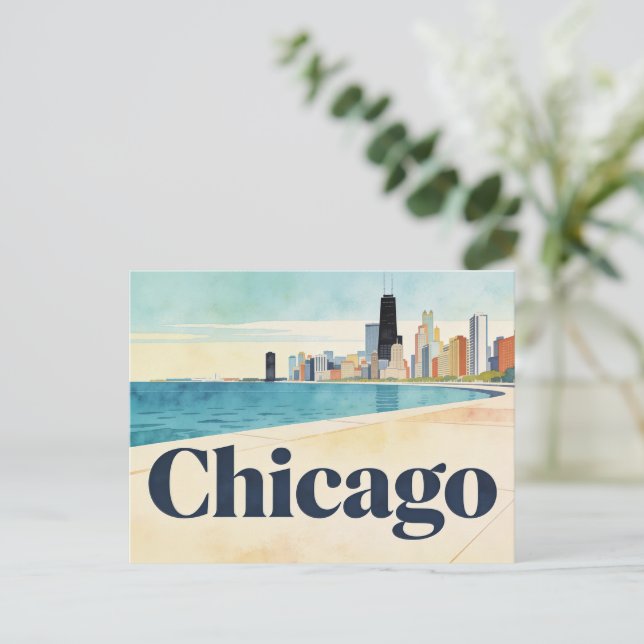 Vintage Chicago Travel Postcard (Standing Front)
