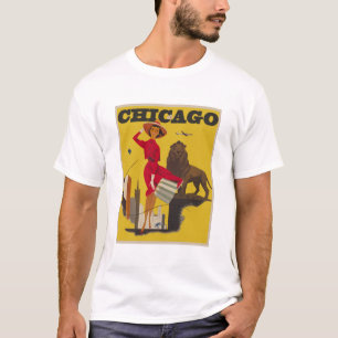 Vintage Chicago USA Air Travel Advertisement T-Shirt