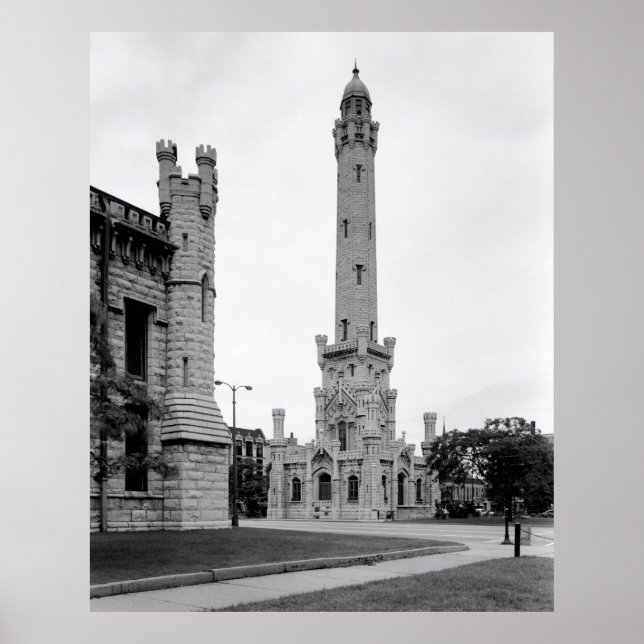 VINTAGE CHICAGO WATER TOWER 1933 POSTER (Front)