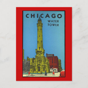 Vintage Chicago Water Tower Postcard