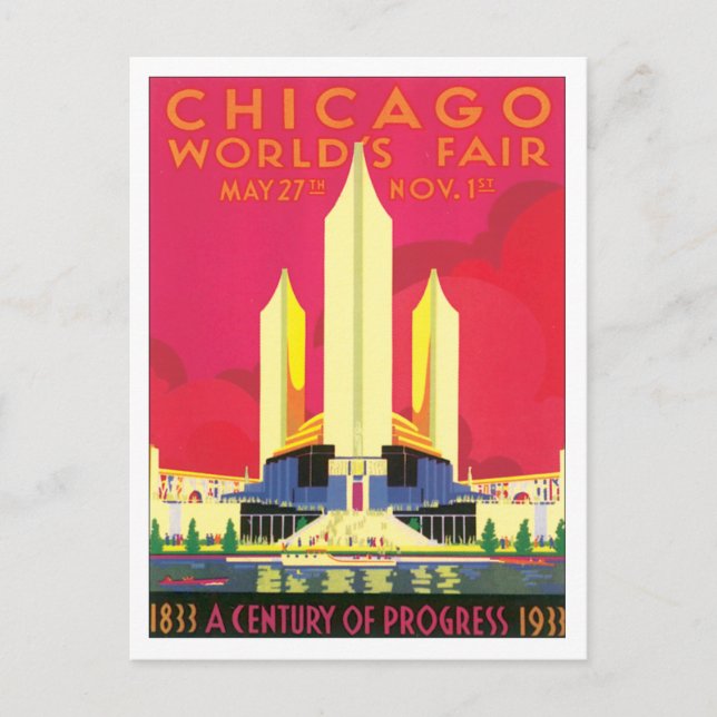 Vintage Chicago World's Fair USA Postcard (Front)