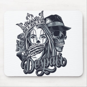 Vintage chicano style tattoo mouse mat