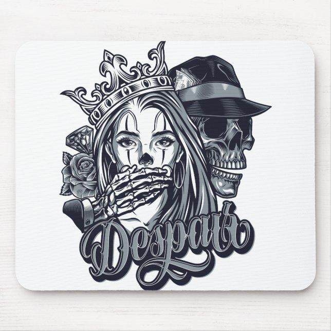 Vintage chicano style tattoo mouse mat (Front)