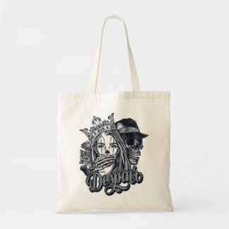 Vintage chicano style tattoo tote bag