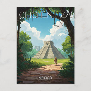 Vintage Chichen Itza Mexico Travel Postcard