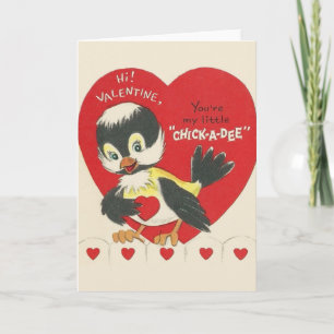 Vintage Chick-a-Dee Valentine Card