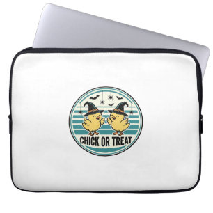Vintage Chick Or Treat Halloween Chicks Design_1 Laptop Sleeve