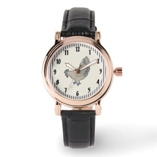 Vintage Chicken And Ticking Striped Watch