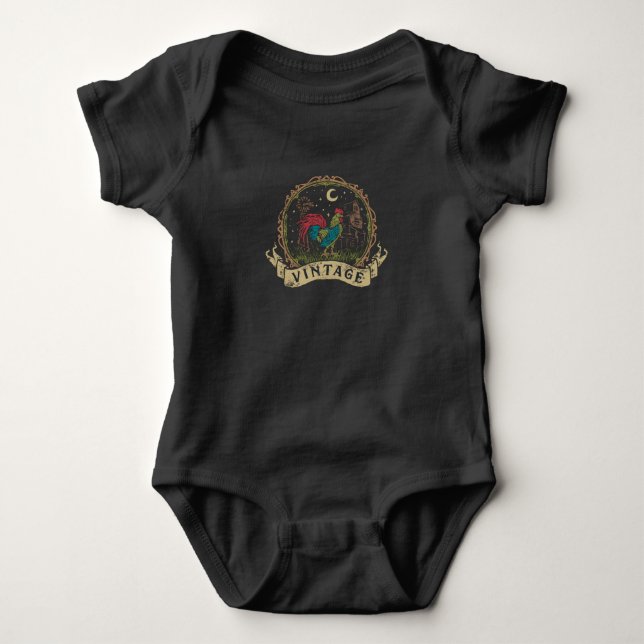 Vintage Chicken Baby Bodysuit (Front)