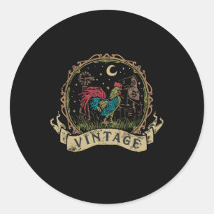 Vintage Chicken Classic Round Sticker