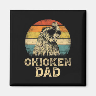 Vintage Chicken Dad Chicken Lovers Daddy Father#39 Magnet