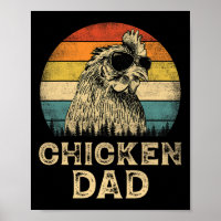 Vintage Chicken Dad Chicken Lovers Daddy Father&#;
