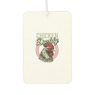 Vintage Chicken Daddy Rooster Shirt Design_1 Car Air Freshener