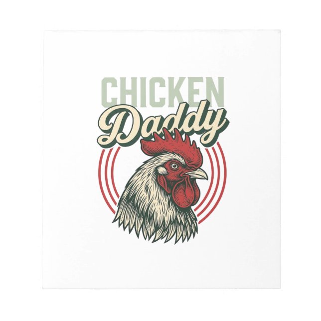 Vintage Chicken Daddy Rooster Shirt Design_1 Notepad (Front)