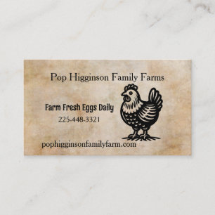  Vintage Chicken Farm Business Card