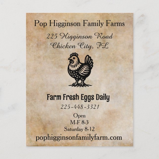Vintage Chicken Farm Flyer (Front)