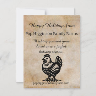 Vintage Chicken Farm Holiday Card